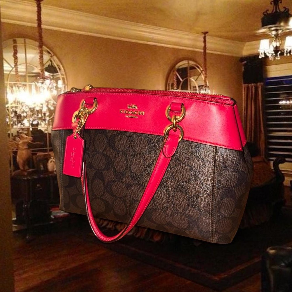 Y2K Coach Brown Red Signature Crossbody Bag